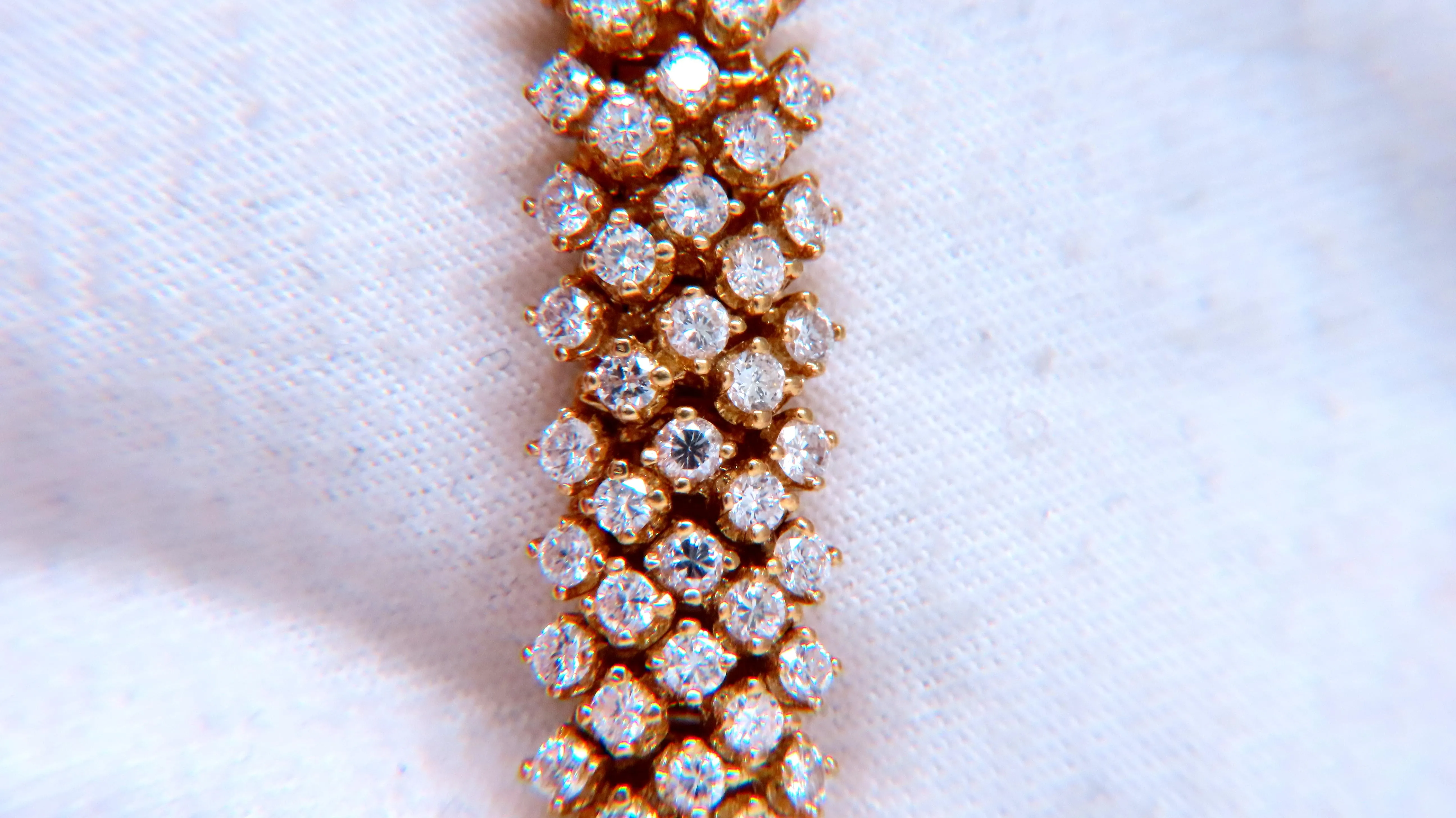 Estate 10ct Natural Round Diamonds Dome Bracelet 18kt Gold 12363