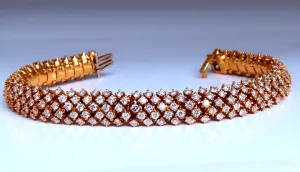 Estate 10ct Natural Round Diamonds Dome Bracelet 18kt Gold 12363