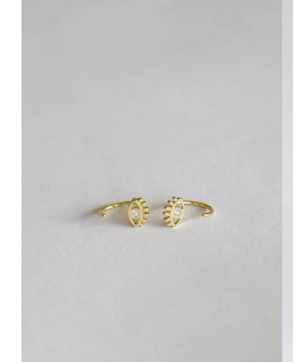 Evil Eye Huggies Earrings
