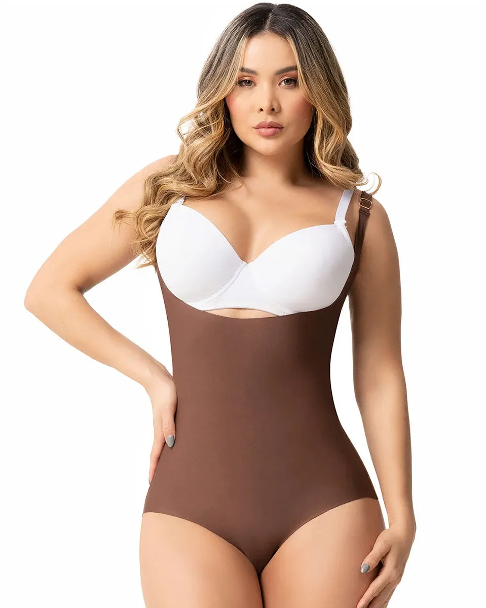 Fajas Sonryse Open Bust Tummy Control Panty Shapewear Bodysuit