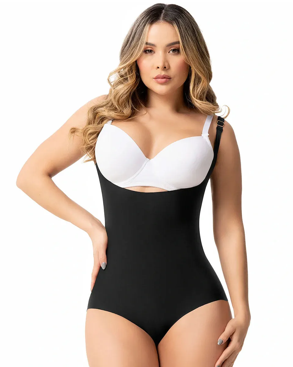 Fajas Sonryse Open Bust Tummy Control Panty Shapewear Bodysuit