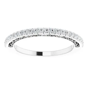 Filigree Accent Two Tone Diamond Wedding Band