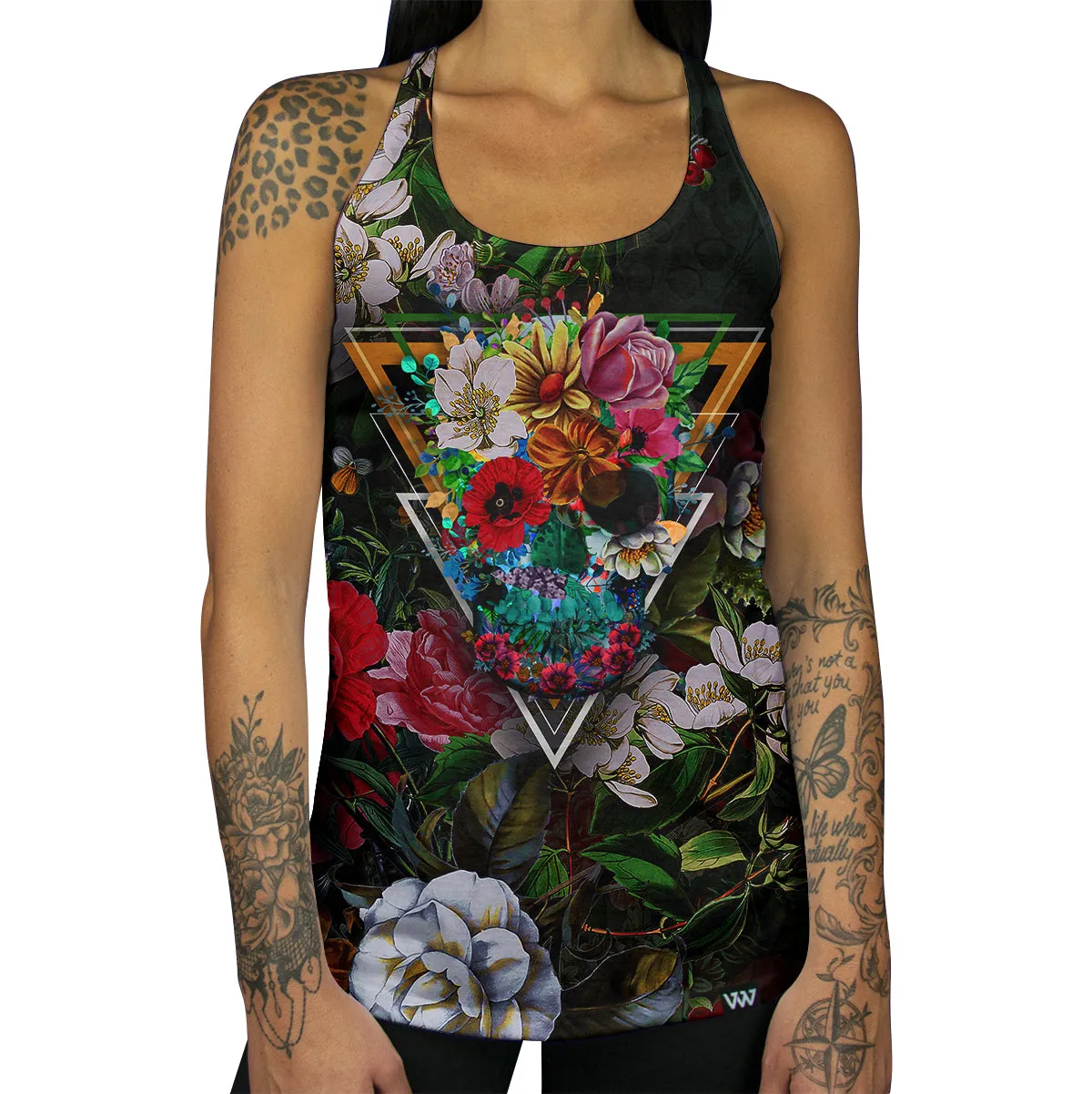 Flower Skull Racerback Tank