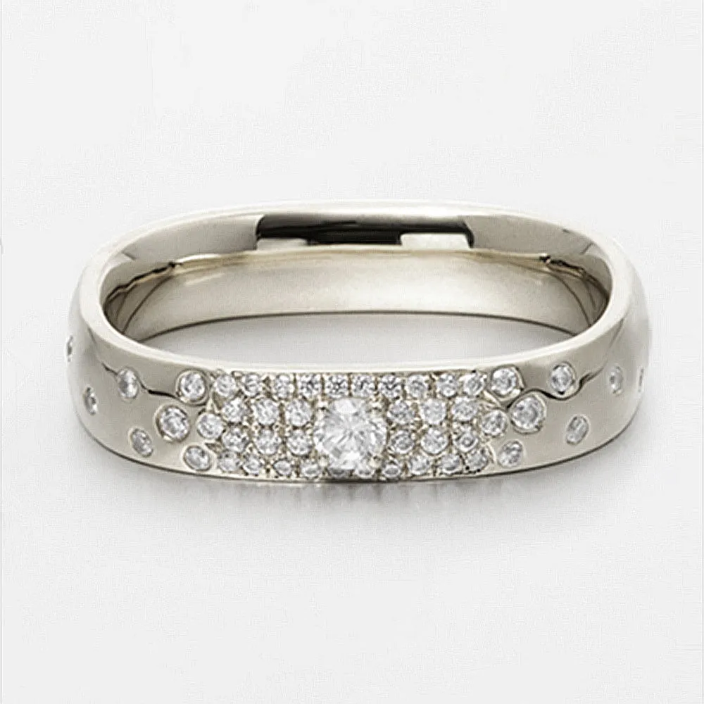 Flush-Set Diamond Matching Wedding Bands
