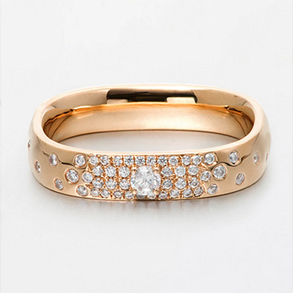 Flush-Set Diamond Matching Wedding Bands