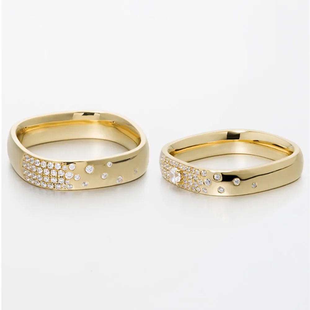 Flush-Set Diamond Matching Wedding Bands