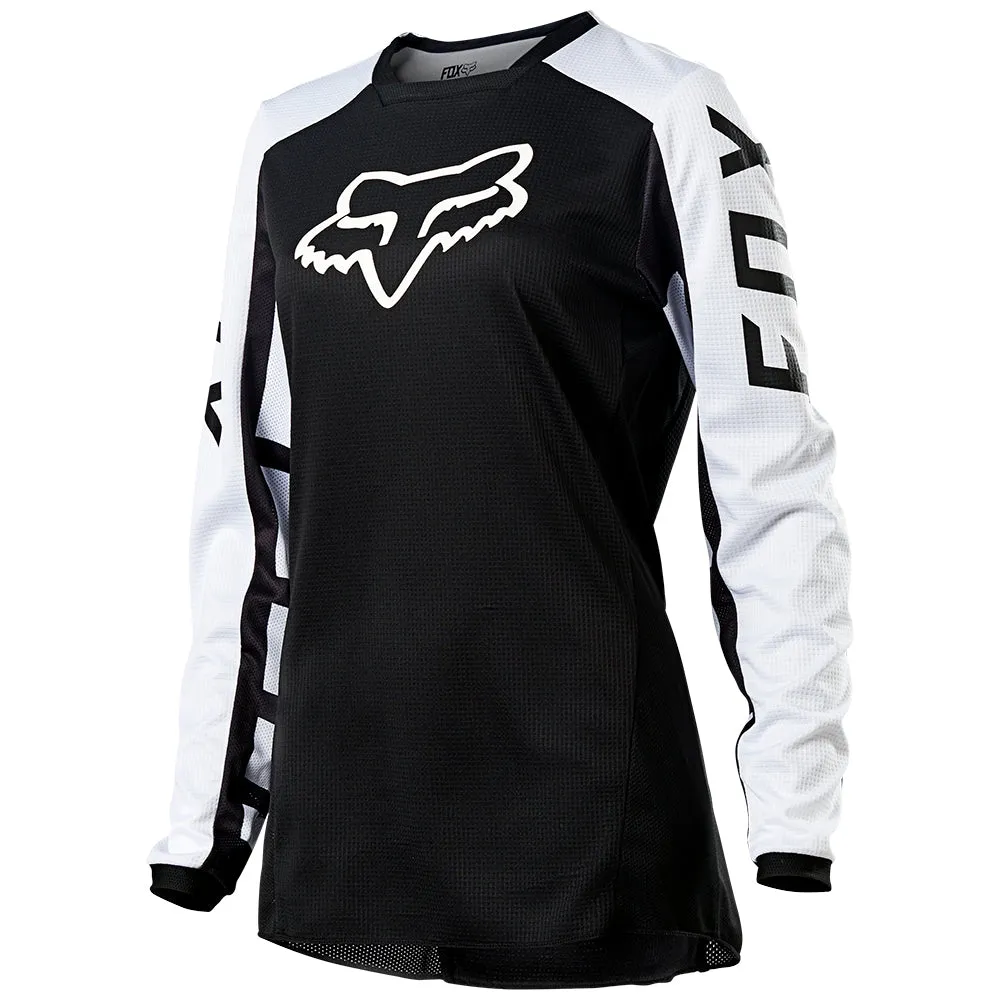 FOX WOMENS 180 DJET JERSEY [BLACK/WHITE]