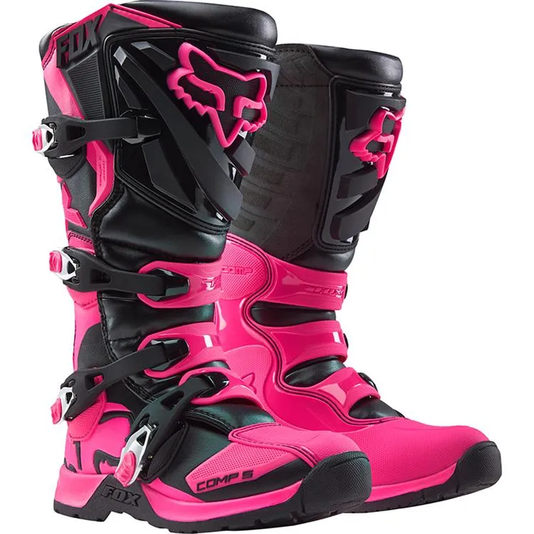 FOX WOMENS COMP 5 BOOTS BLACK/PINK 5
