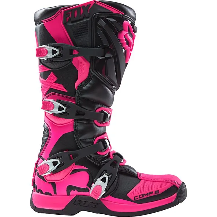 FOX WOMENS COMP 5 BOOTS BLACK/PINK 5