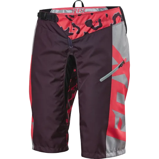 Fox Womens Demo Race Shorts - Neon Red S
