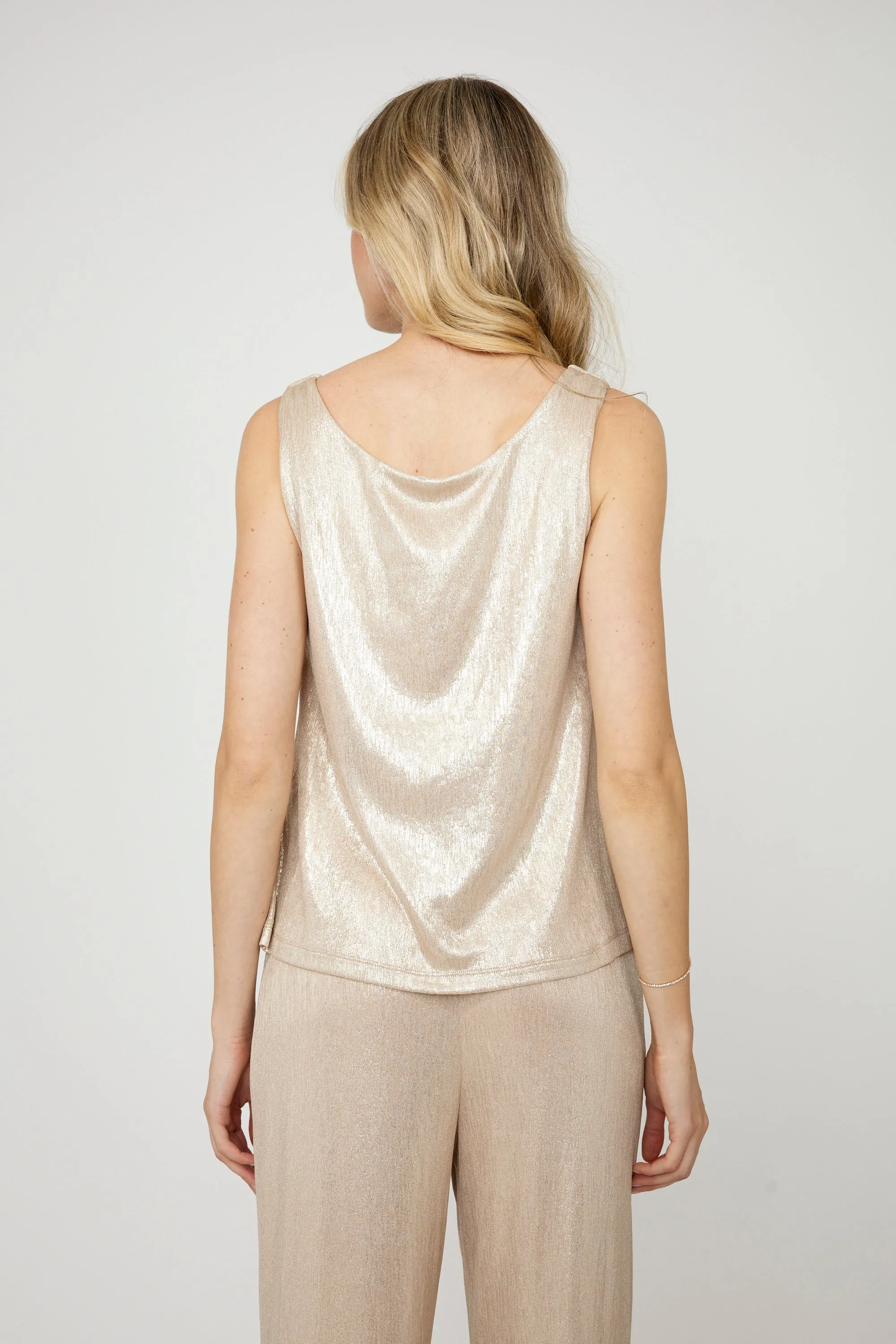 Frank Lyman- Women's Glamorous Sleeveless Metallic Pullover