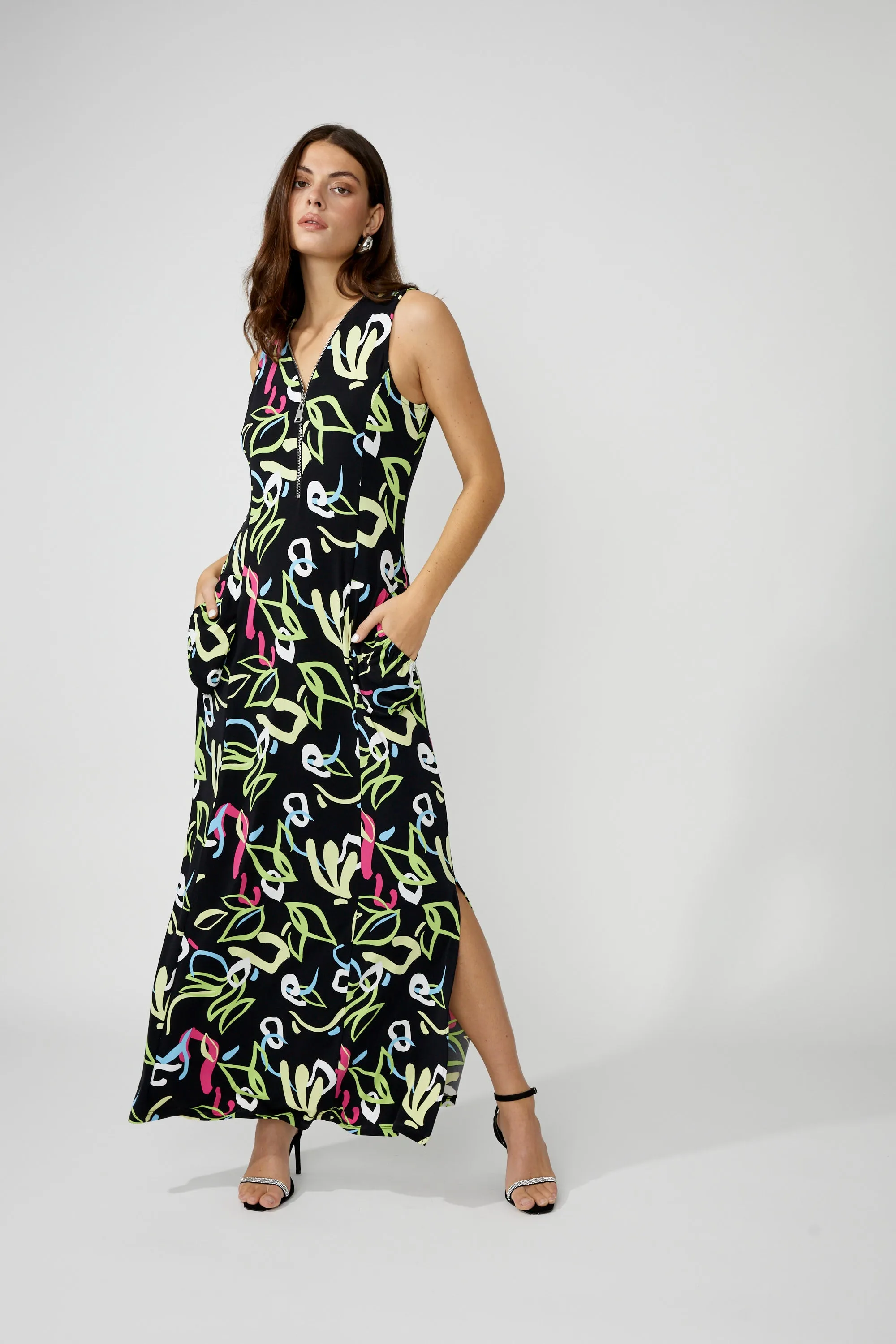 Frank Lyman- Women's Maxi A-line Dress With Pockets