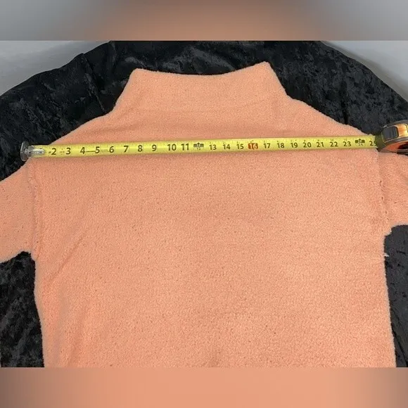 Free People Women's Cherry Peach Color Combo Stretch Long Sleeve Sweater Sz Med