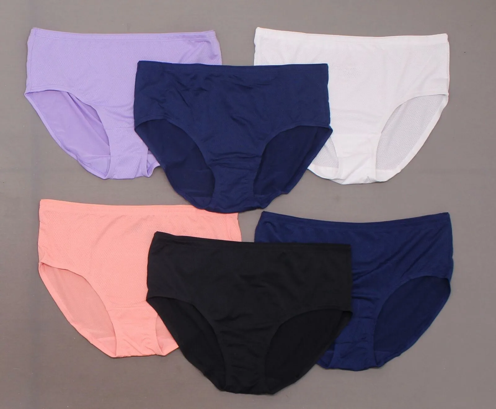 Fruit Of The Loom Women's LOT OF 6 Micro Mesh Breathable Low Rise Briefs