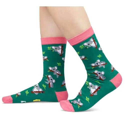 Funny Koala Gifts for Women Men, Koala Bear Gifts, Fun Koala Socks, Novelty Crazy Silly Socks