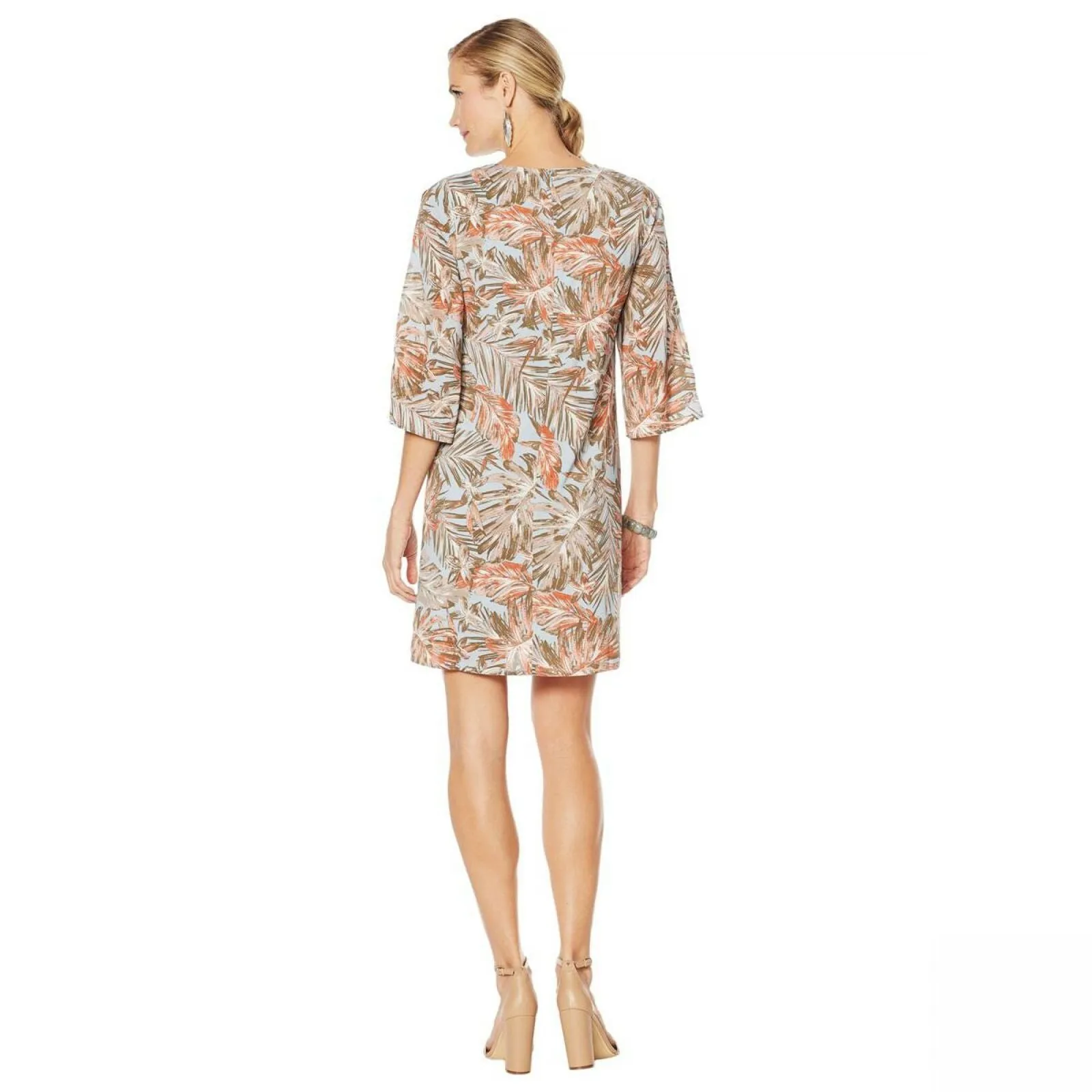G by Giuliana Women's Slit Sleeve Lined Printed Shift Dress