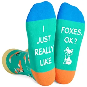Gender-Neutral Fox Gifts, Unisex Fox Socks for Women and Men, Fox Gifts Animal Socks