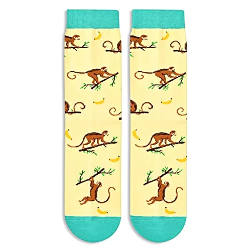 Gender-Neutral Monkey Gifts, Unisex Monkey Socks for Women and Men, Monkey Gifts Animal Socks