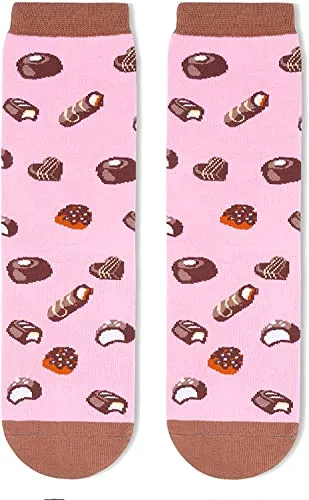 Gift for Mom, Women's Chocolate Socks, Anniversary Gift for Her, Chocolate Lover Gift, Funny Food Socks, Novelty Chocolate Gifts for Women, Funny Chocolate Socks for Chocolate Lovers