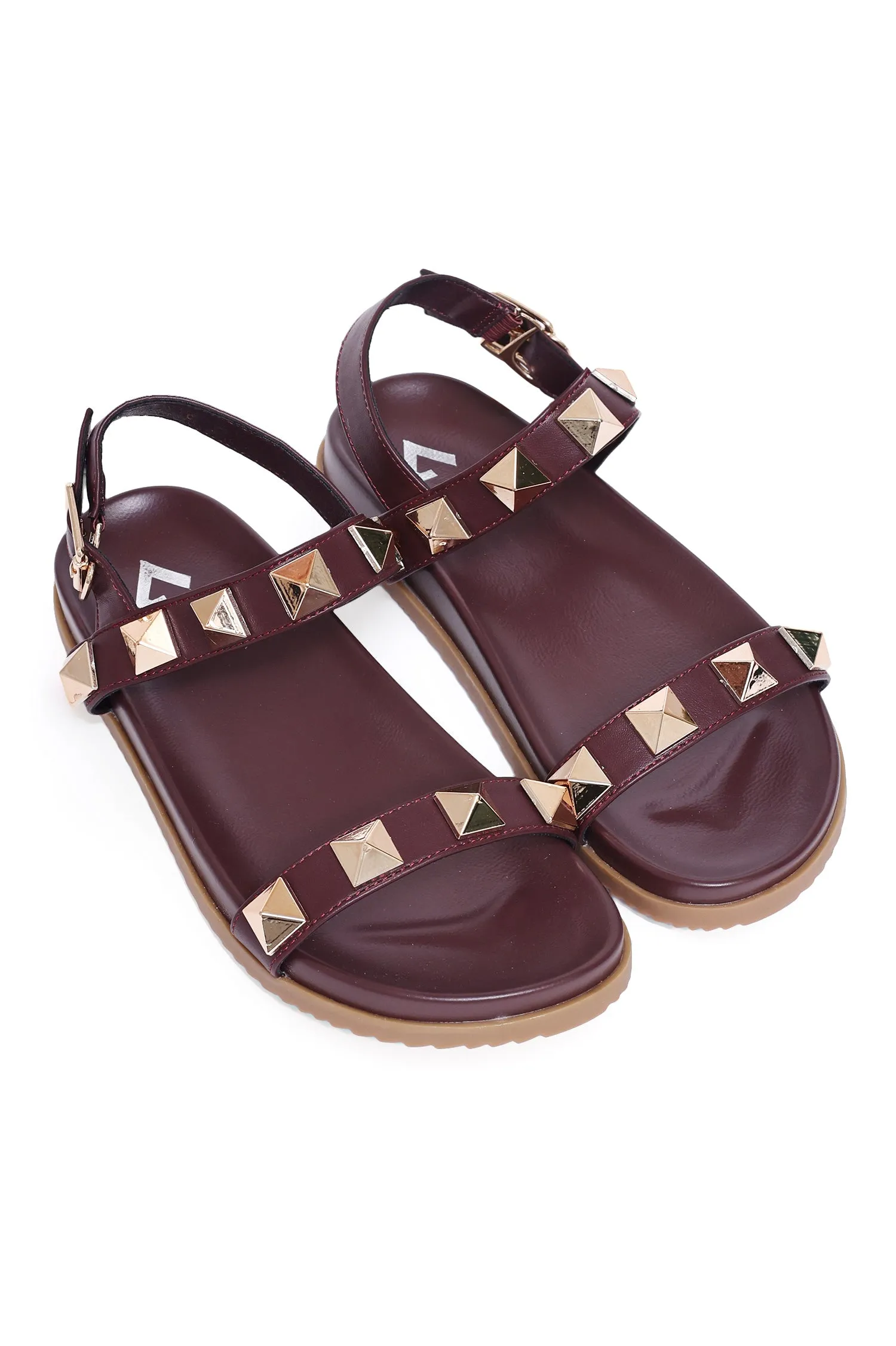 GLAM ROCK STUDDED SANDAL-WINE