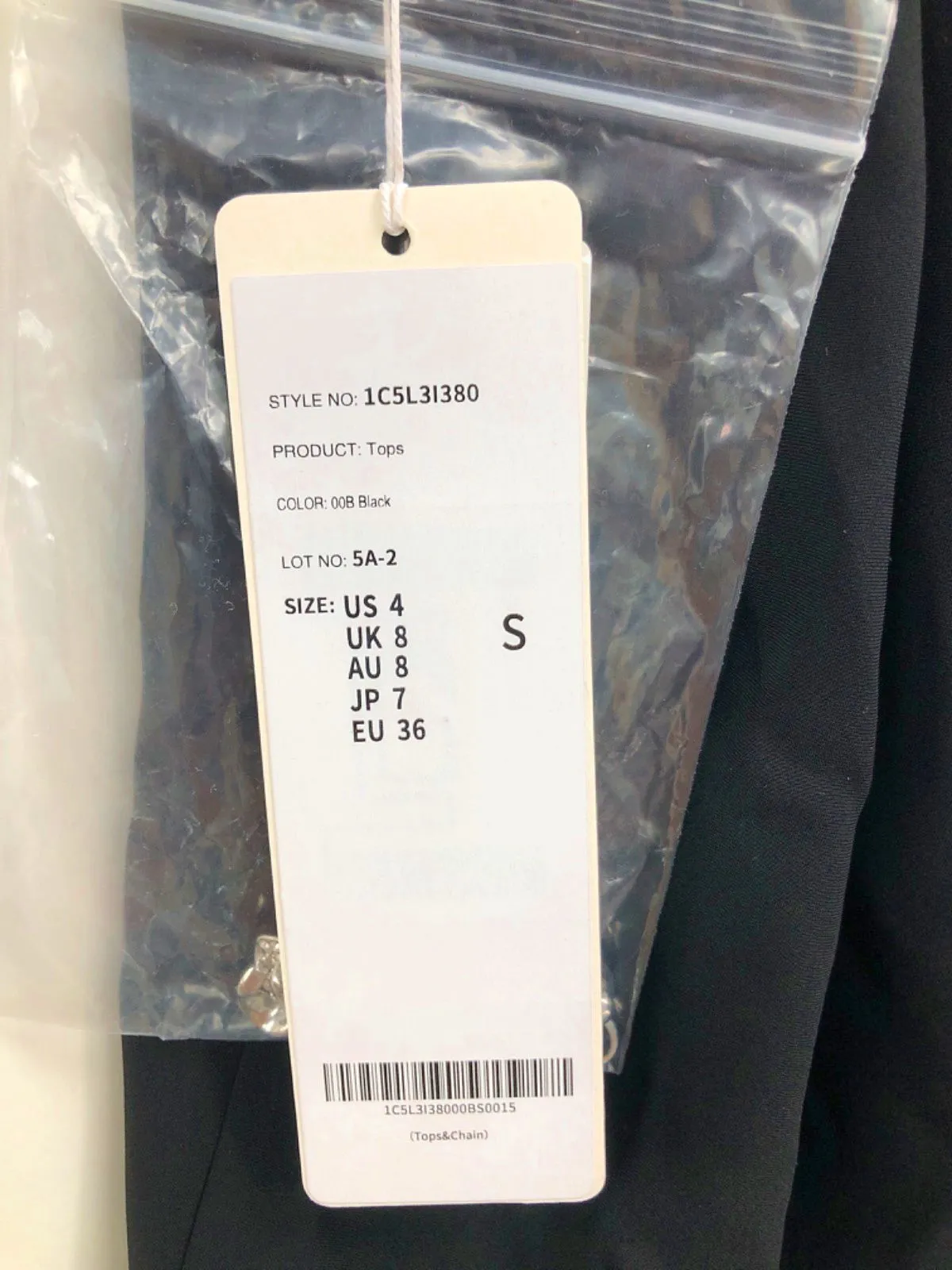 Goelia Black Chain Strap Top S