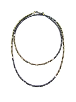 Gold & Gunmetal Hematite Dash Necklace