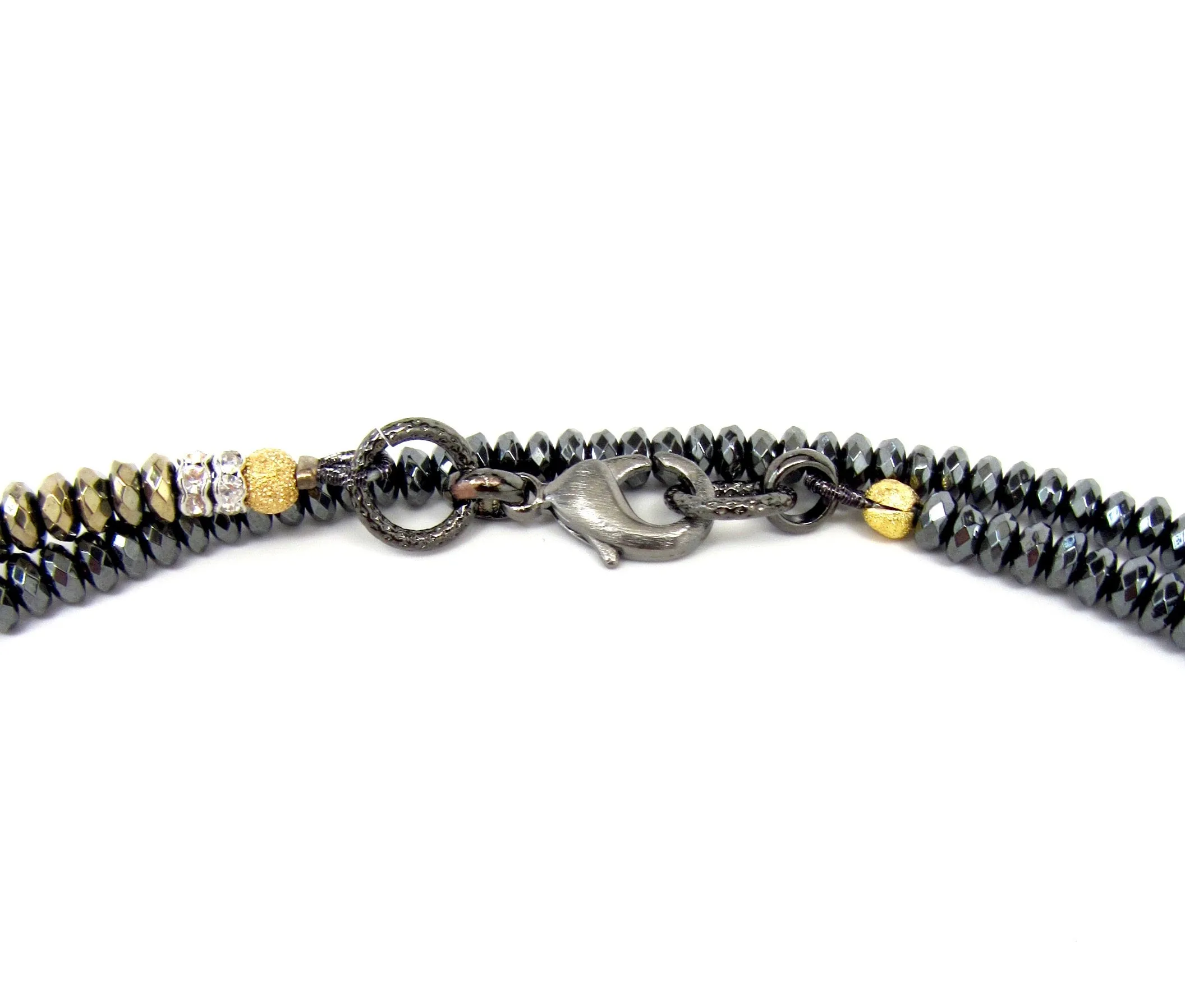 Gold & Gunmetal Hematite Dash Necklace