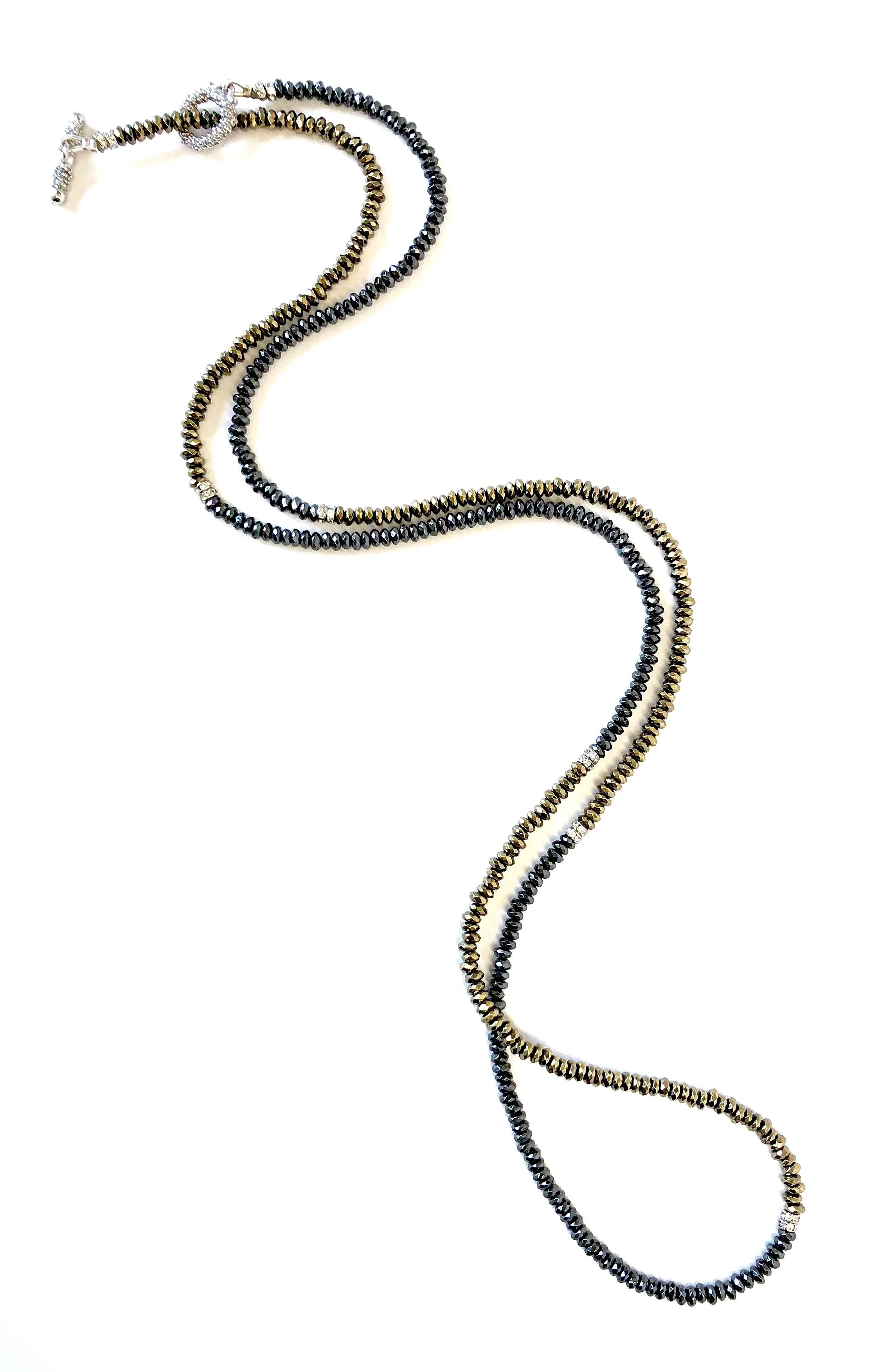 Gold & Gunmetal Hematite Dash Necklace
