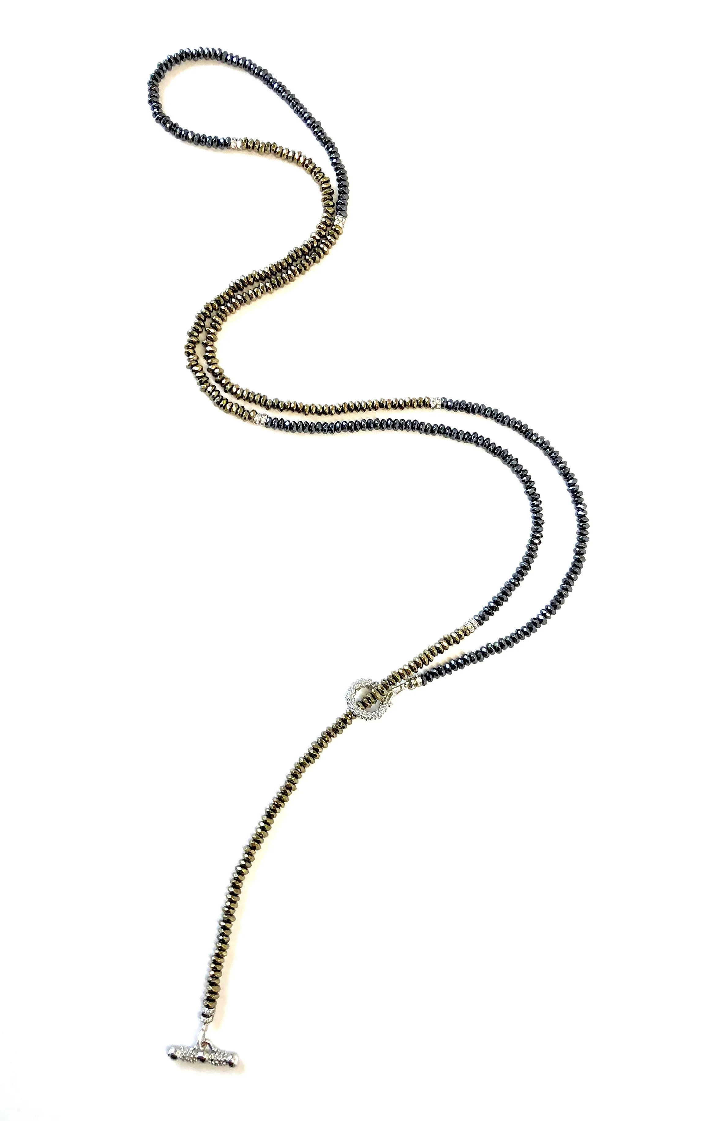 Gold & Gunmetal Hematite Dash Necklace