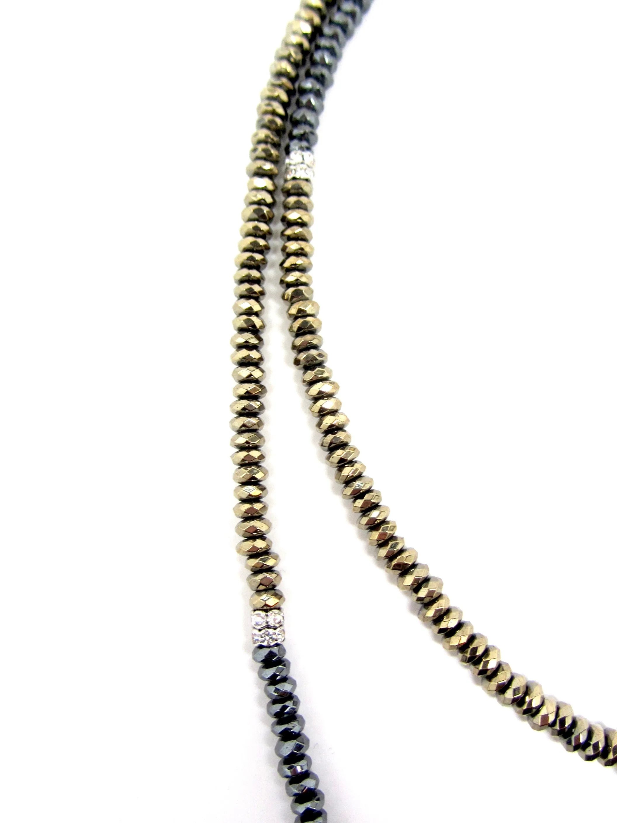Gold & Gunmetal Hematite Dash Necklace