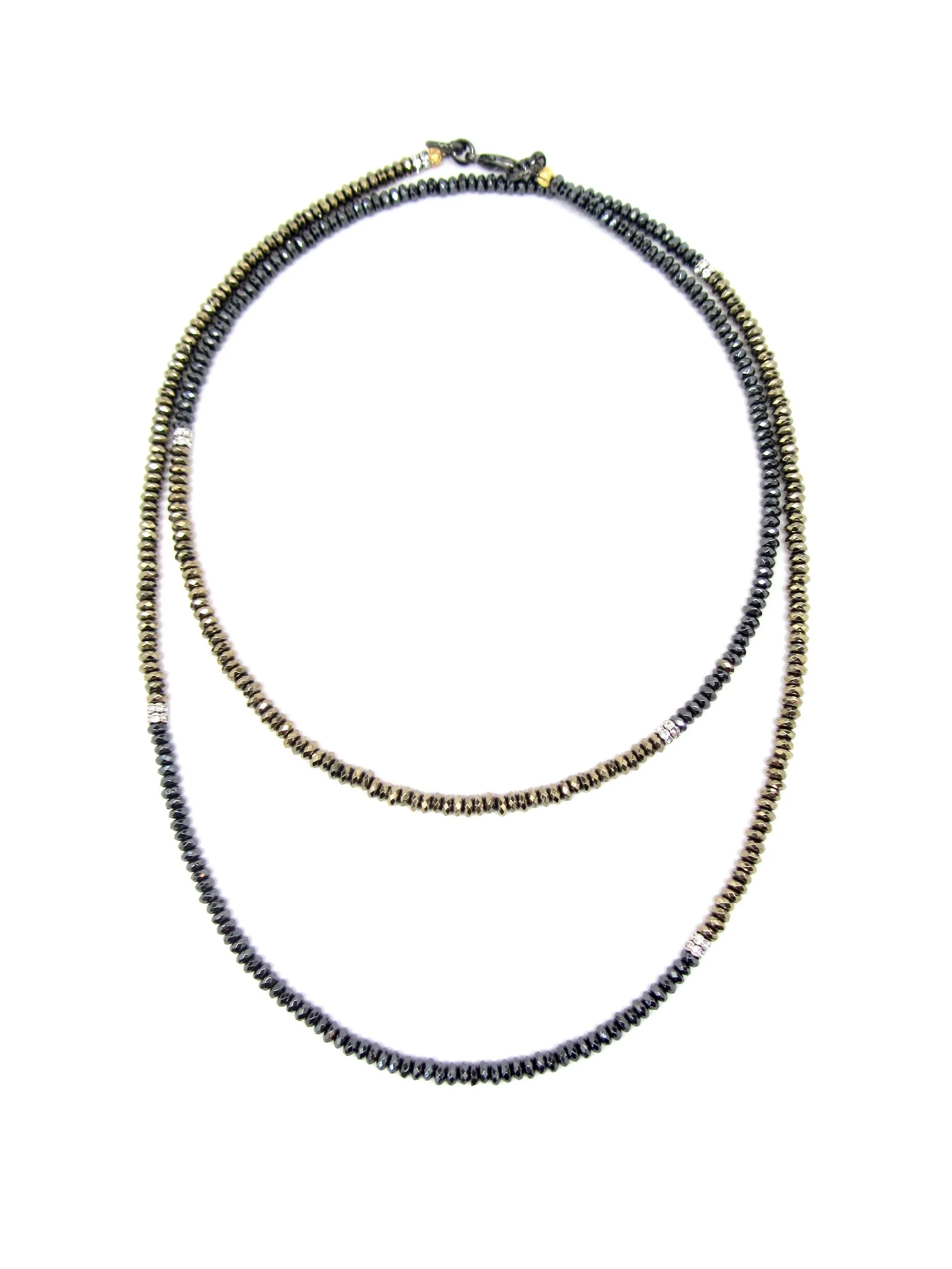 Gold & Gunmetal Hematite Dash Necklace