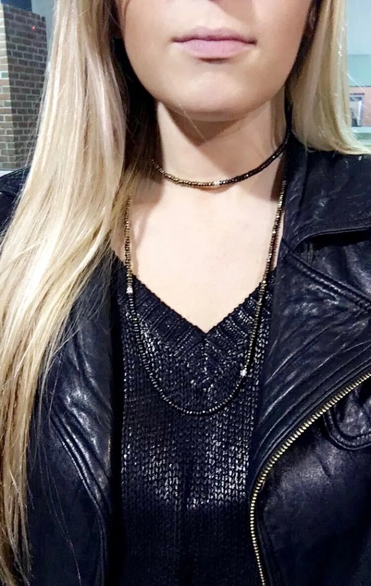 Gold & Gunmetal Hematite Dash Necklace
