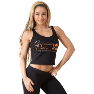 Gorilla Wear - Oakland Crop Tank - Black/Neon Orange Camo