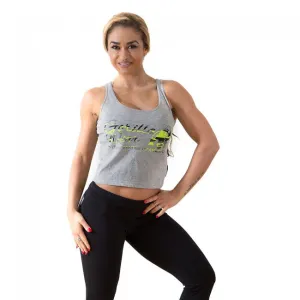 Gorilla Wear - Oakland Crop Tank - Gray/Neon Lime Camo