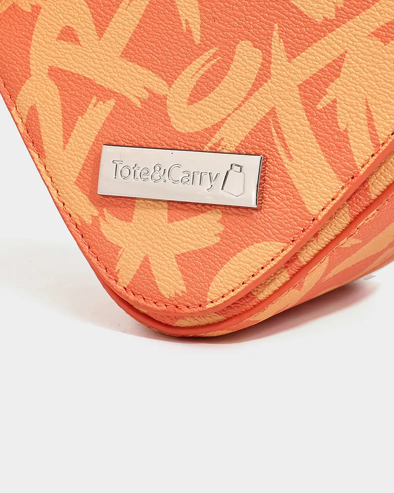 Graffiti Shoulder Bag in Orange