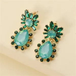 Green Crystal & Cubic Zirconia 18K Gold-Plated Botany Drop Earrings