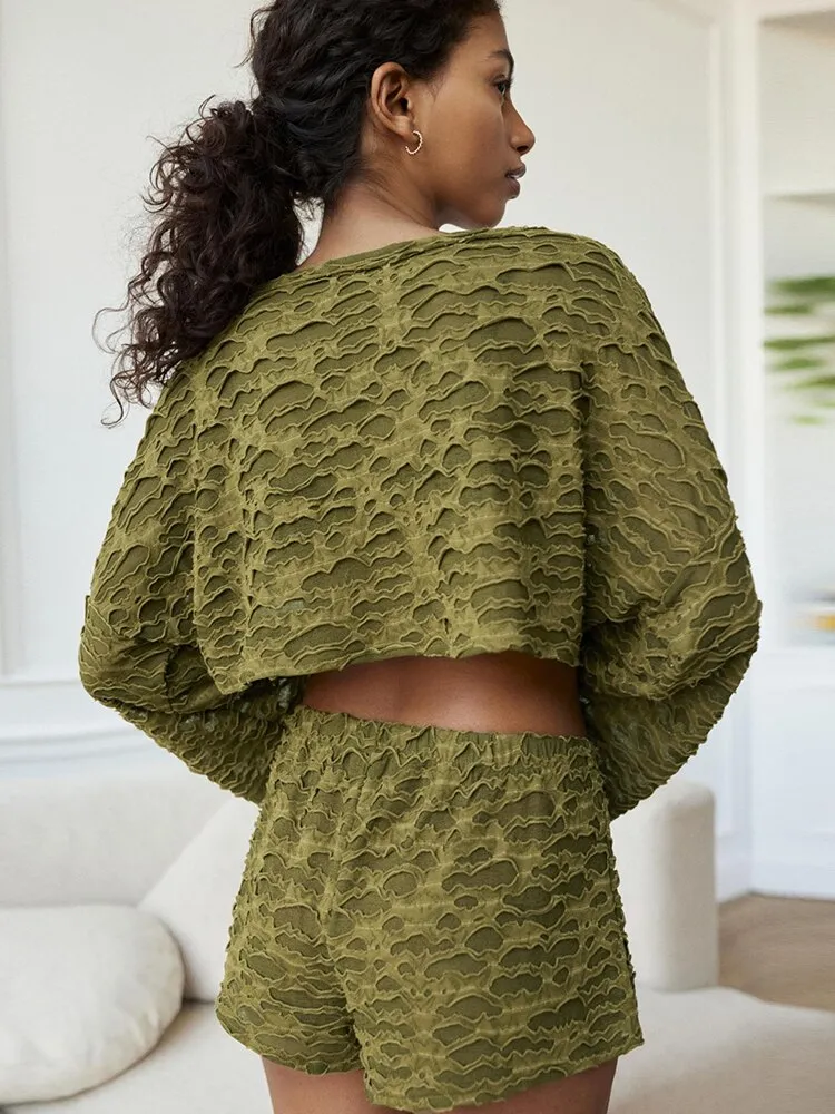 Green Envy Knitted Loungewear Set