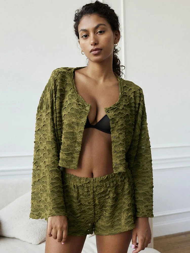 Green Envy Knitted Loungewear Set