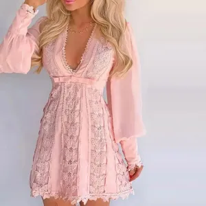 Guadalupe® | Vibrant Lace Dress With Lantern Sleeves