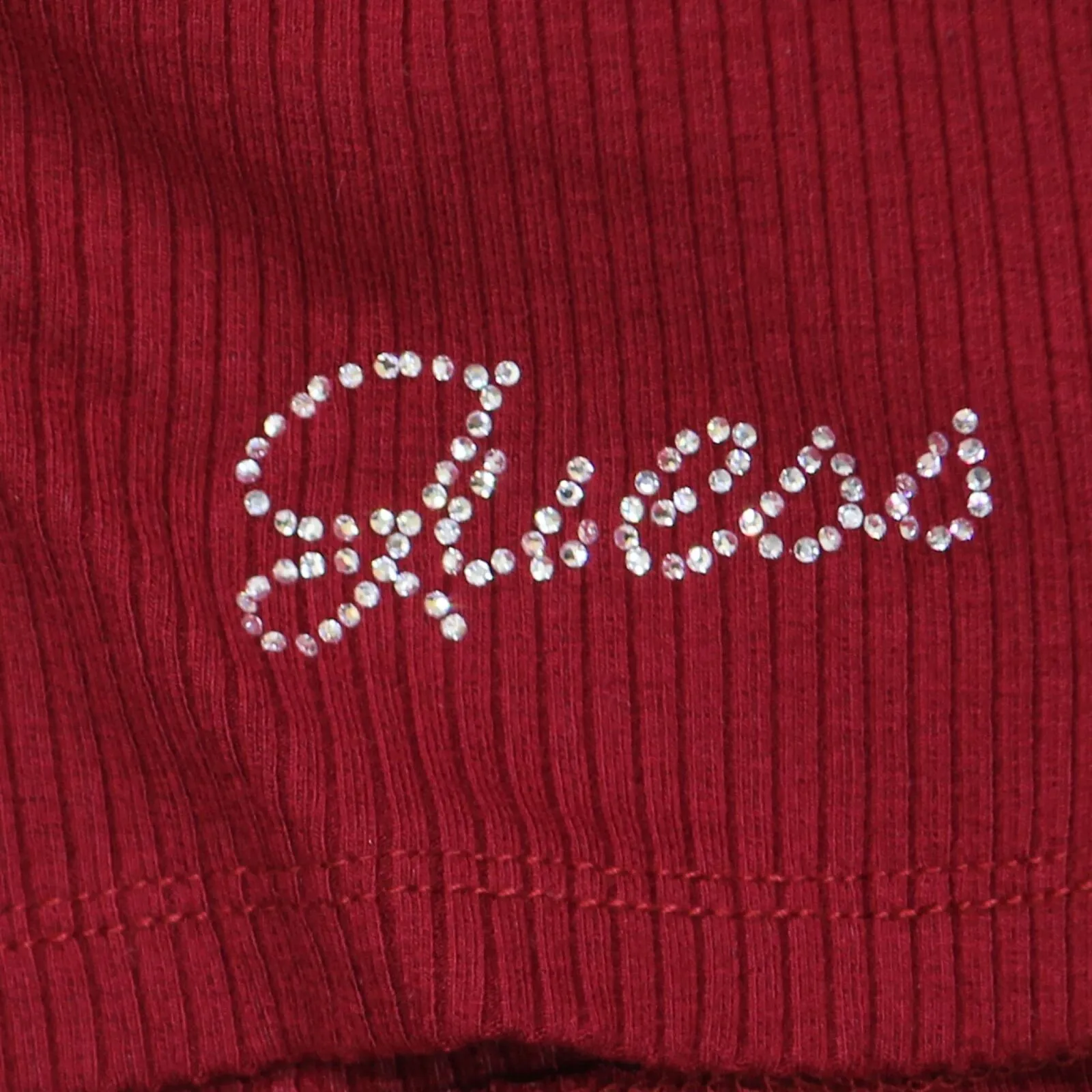 Guess Women's Karlee Jewel-Button Ribbed Henley Top W2YP24KBCO2 Red S