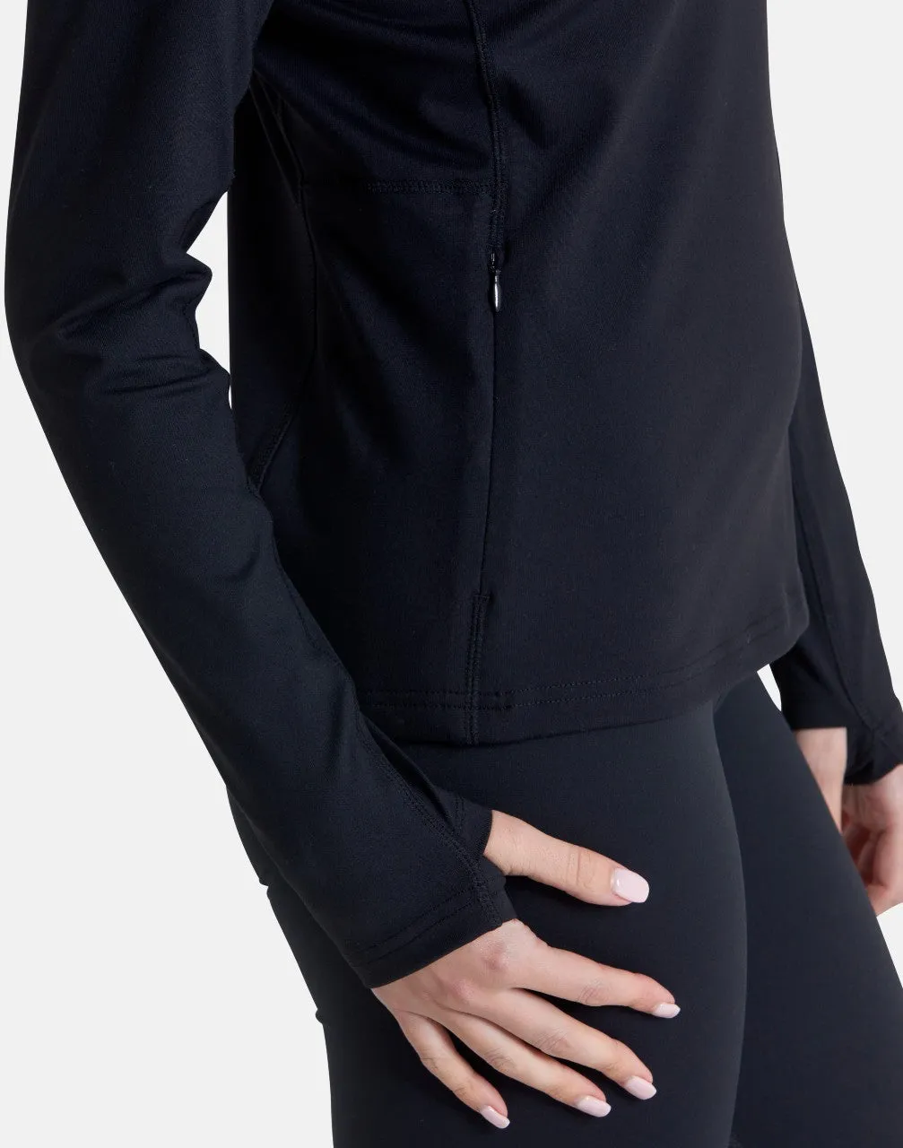 Gym Coffee Relentless 1/4 Zip (Womens) - Black