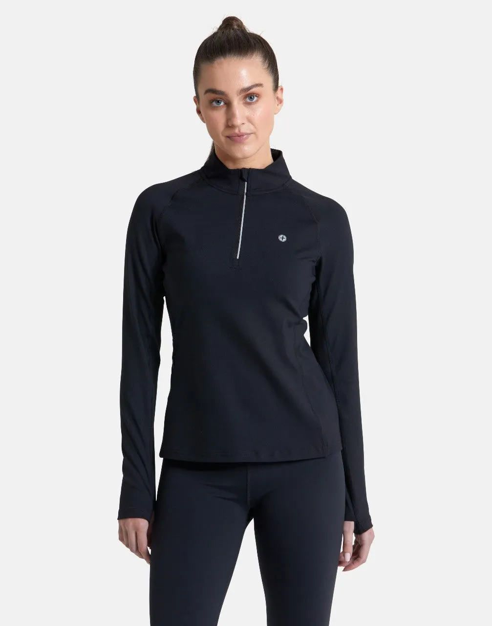 Gym Coffee Relentless 1/4 Zip (Womens) - Black