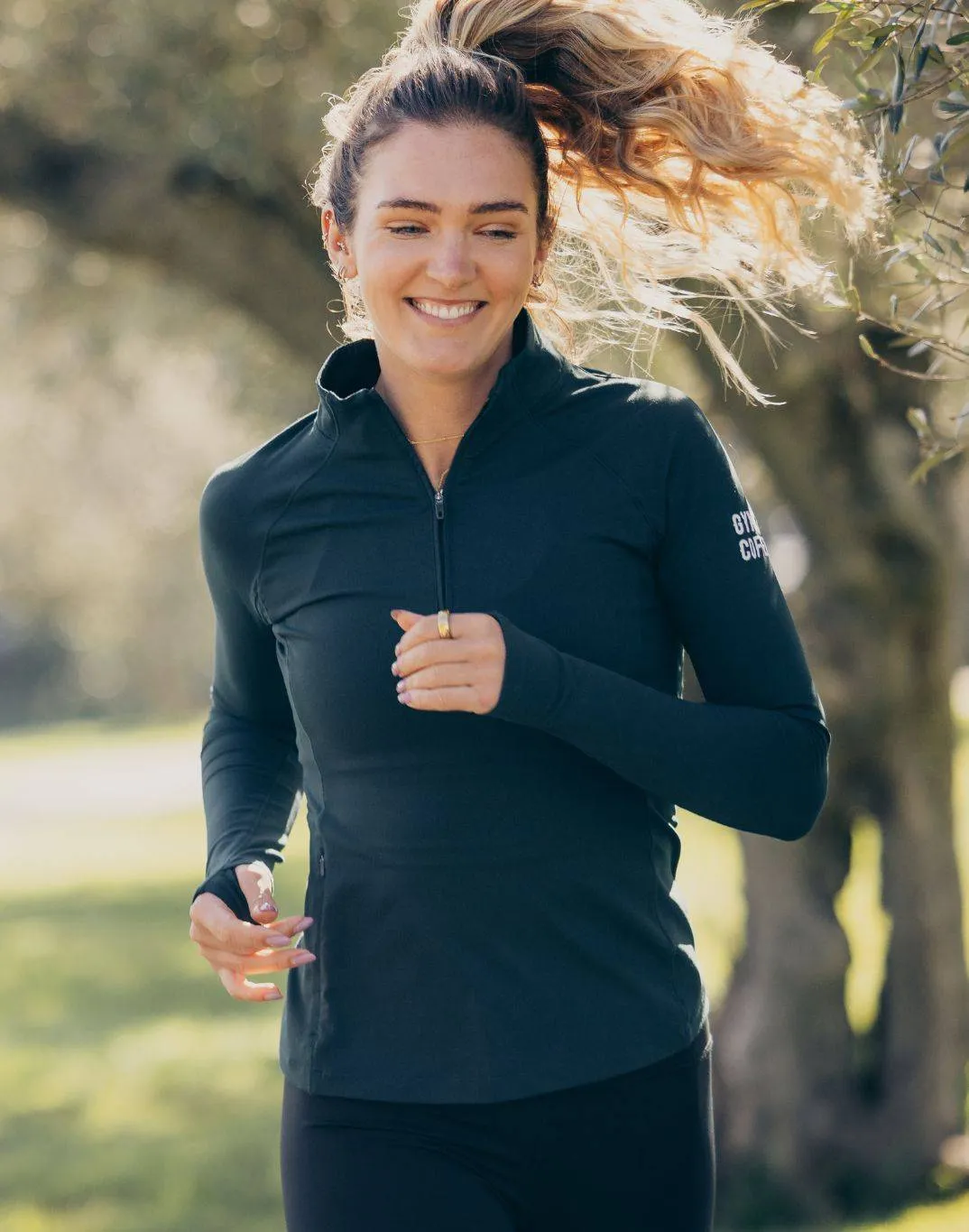 Gym Coffee Relentless 1/4 Zip (Womens)  - Moss Green