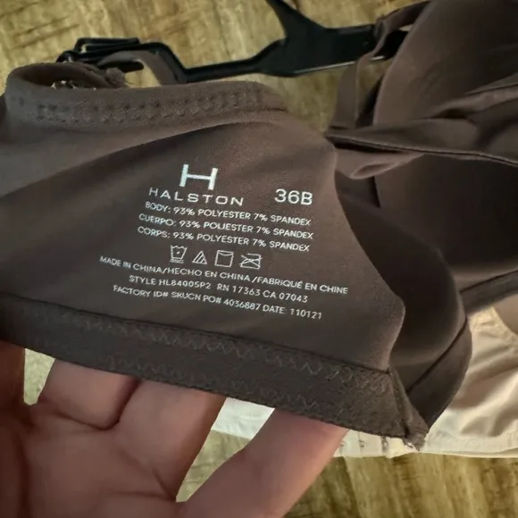H by Halston Women's Intimates bra 2 pack Set Brown and Beige- cami bra 36C