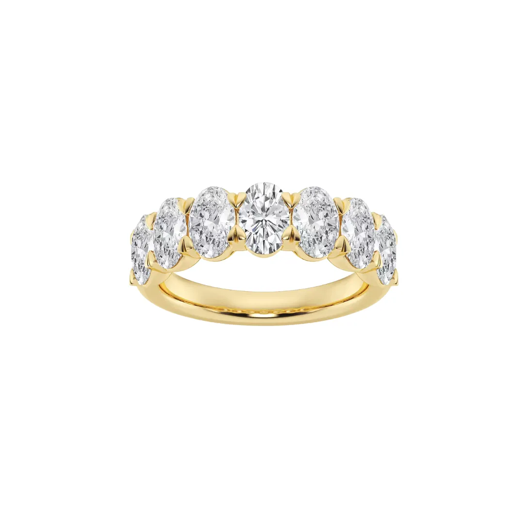Halfway Oval Diamond Band