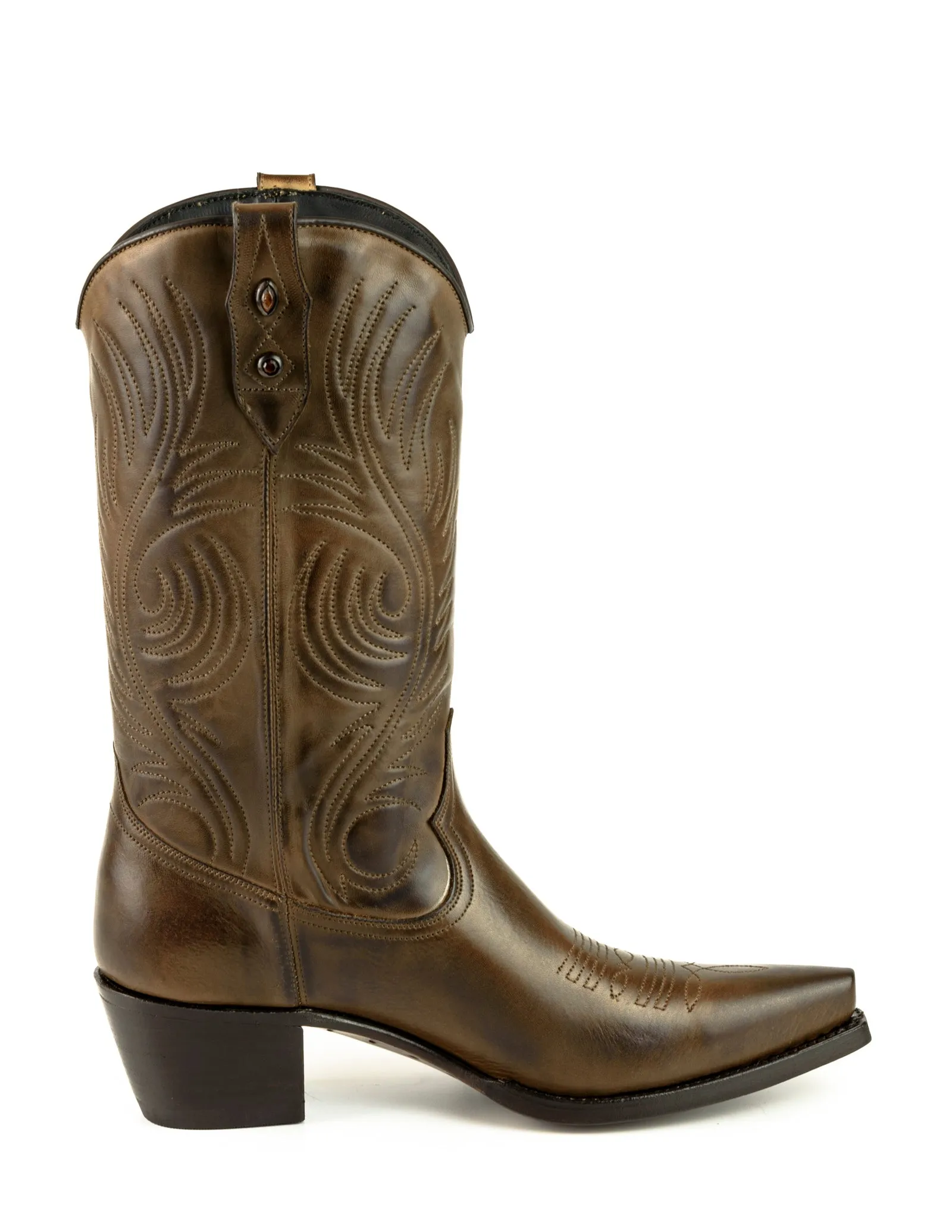 Handmade Women's Cowboy Country Western Boots Leather 2536 Brown