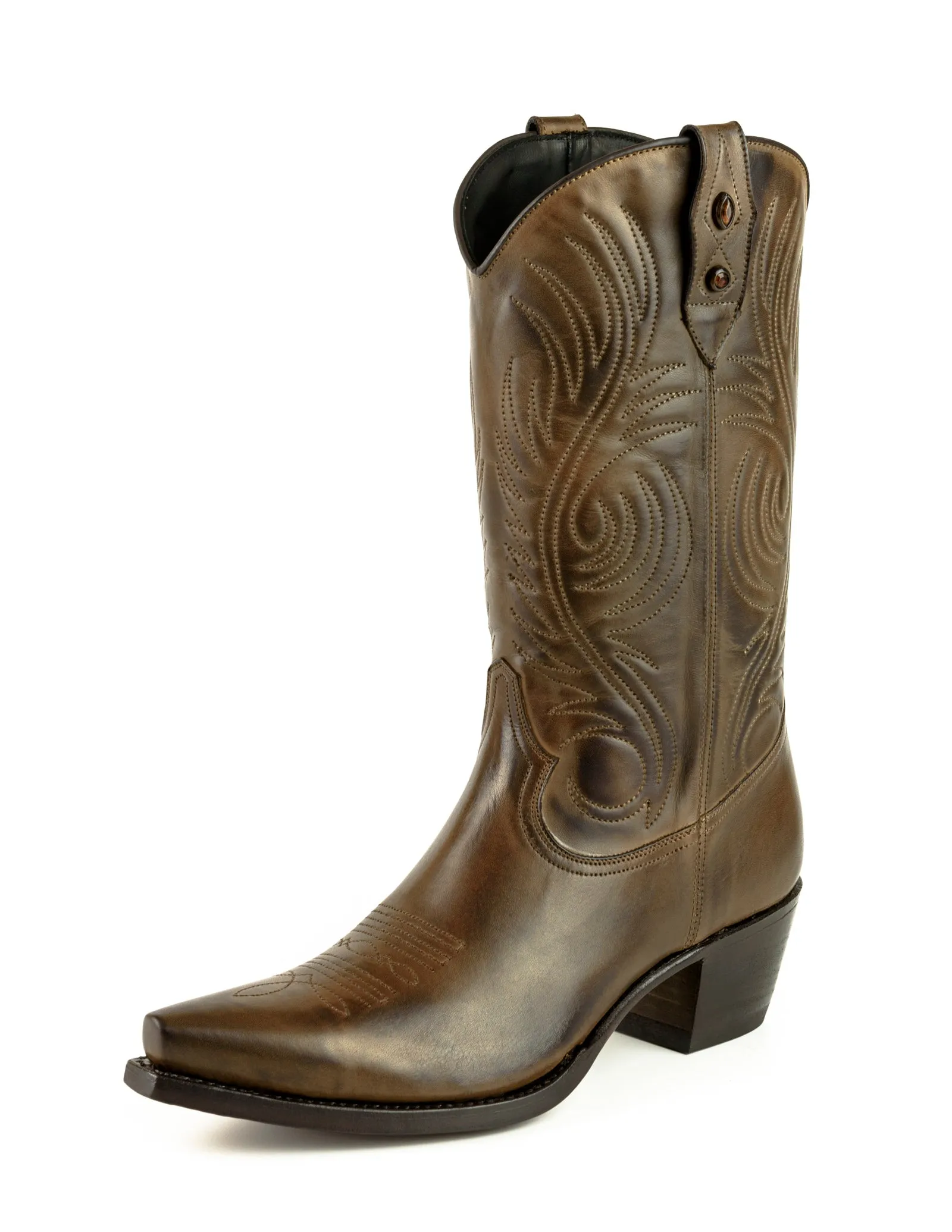 Handmade Women's Cowboy Country Western Boots Leather 2536 Brown