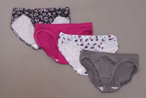 Hanes 4 Pairs Women's Cool & Comfortable Microfiber Bikini Panties