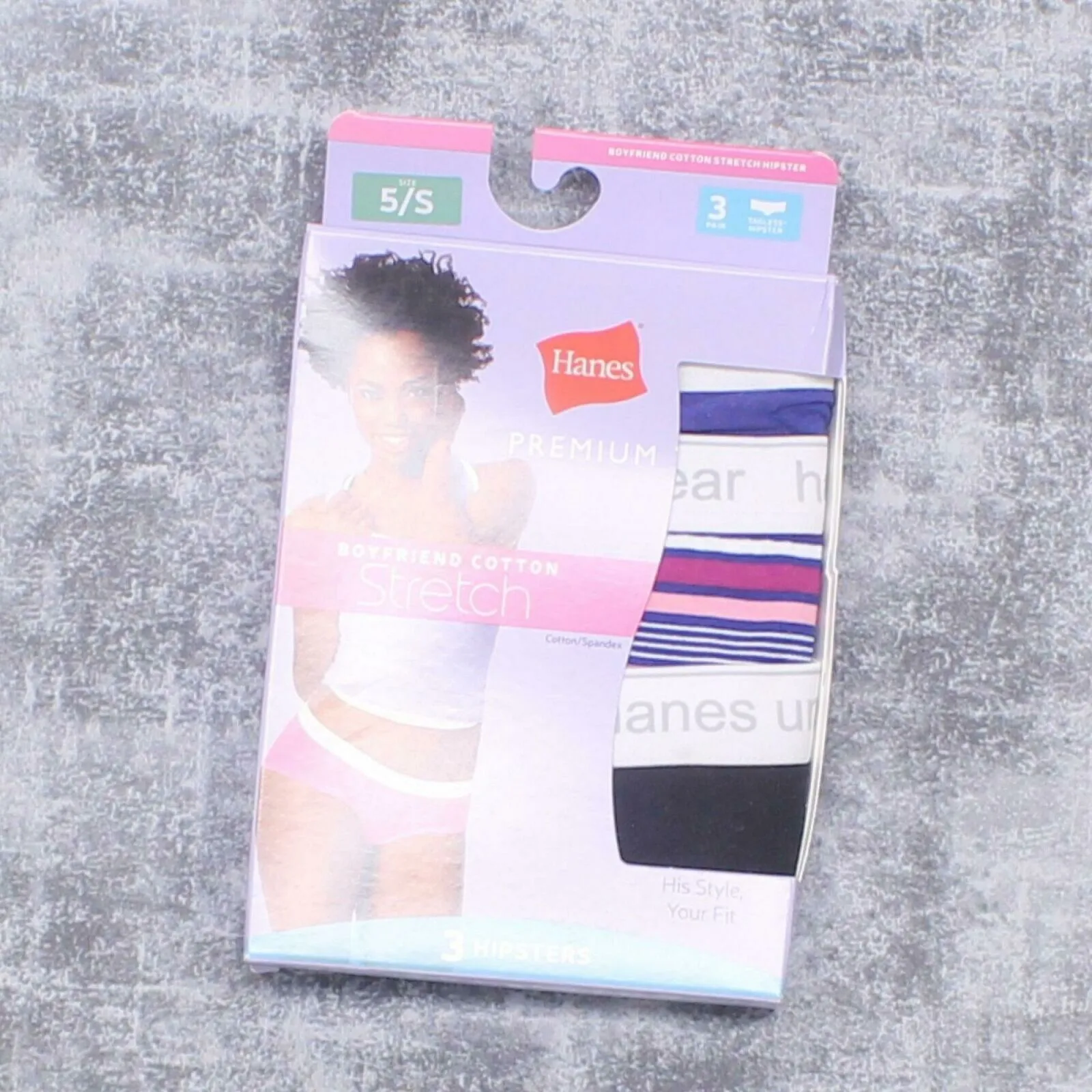 Hanes Premium Women's 3-Pack Boyfriend Cotton Stretch Hipster Underwear