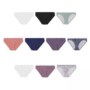 Hanes Women's 10pk Cotton Bikini Underwear PW42AS